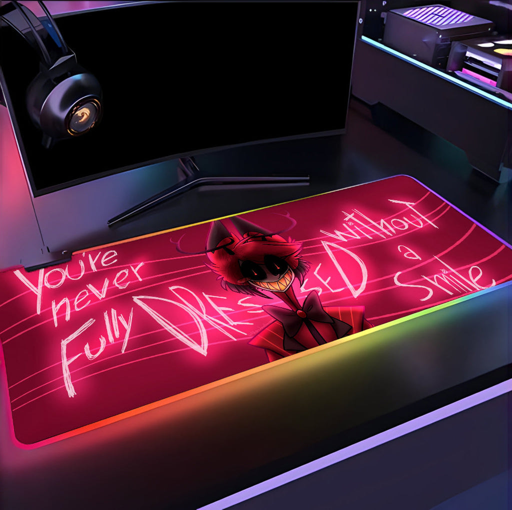 Hazbin Hotel inspired XXL gaming mouse pad 11 LED version, 3 mm thick