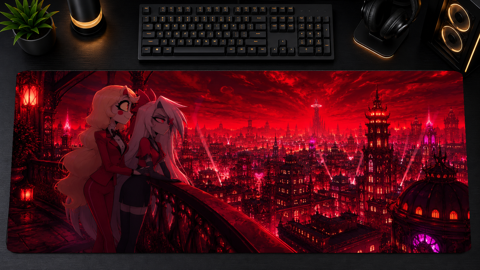 Hazbin Hotel inspired XXL gaming mouse pad 04 Non-LED version, 3 mm thick