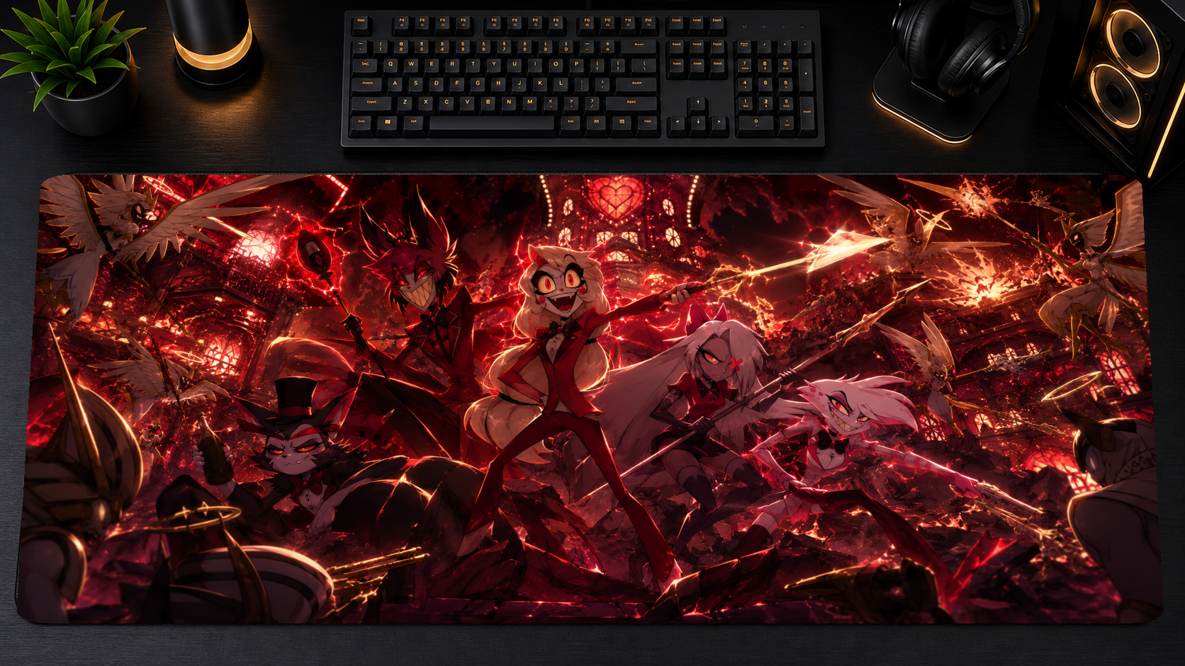 Hazbin Hotel inspired XXL gaming mouse pad 08 Non-LED version, 3 mm thick