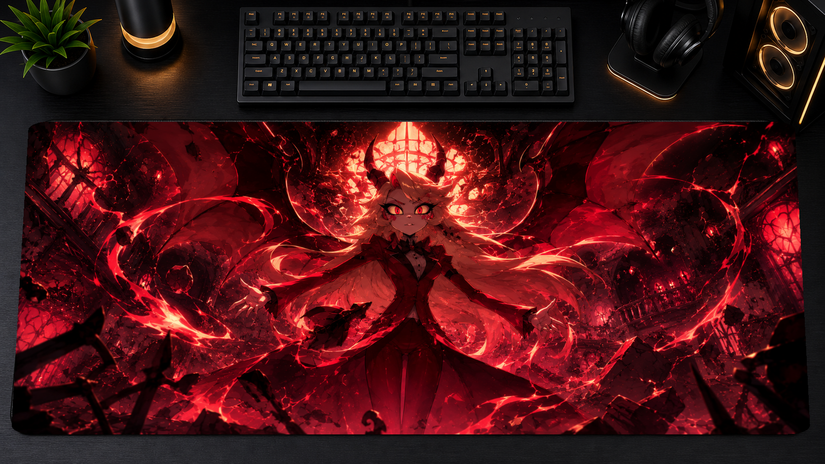 Hazbin Hotel inspired XXL gaming mouse pad 09 Non-LED version, 3 mm thick