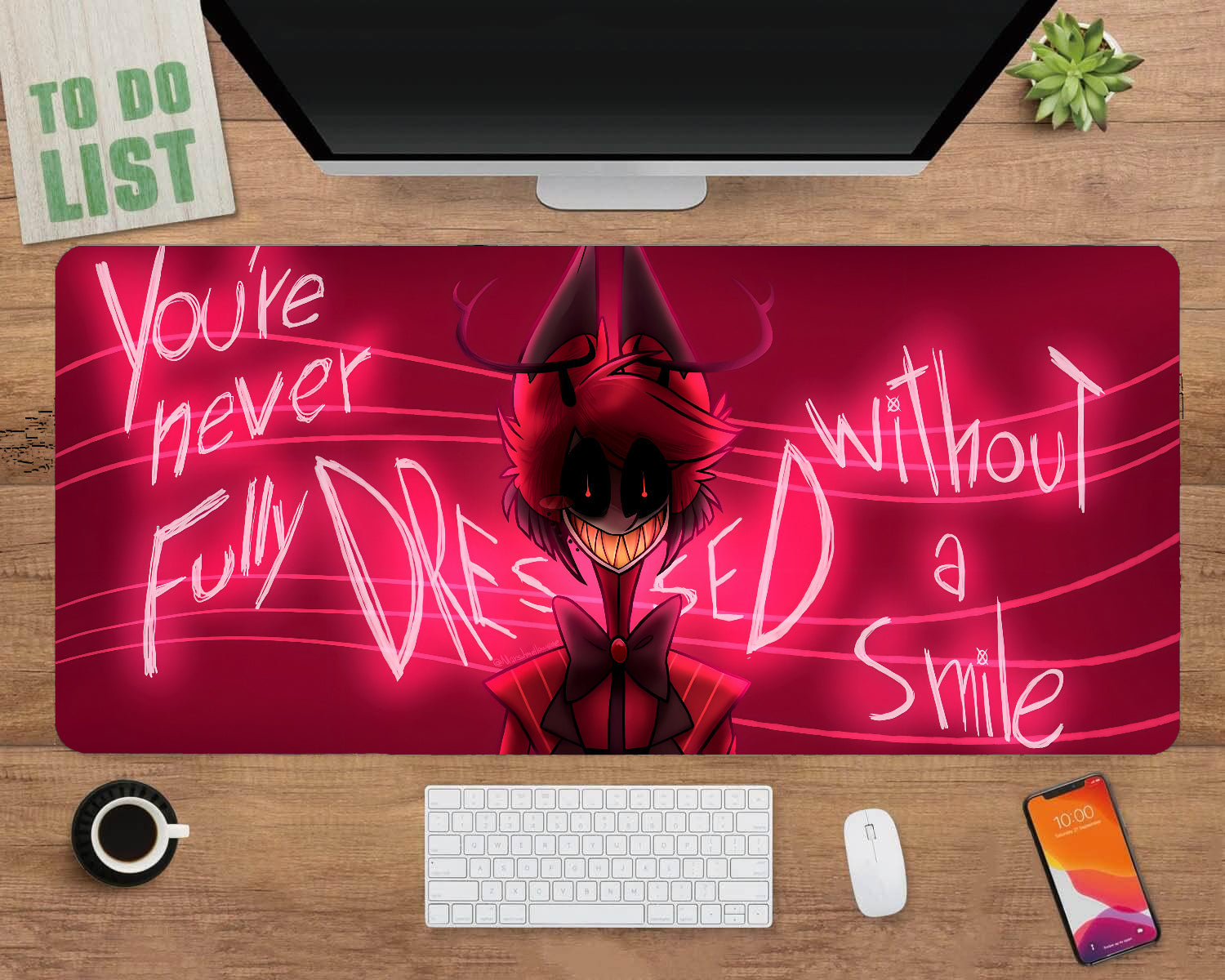 Hazbin Hotel inspired XXL gaming mouse pad 11 Non-LED version, 3 mm thick