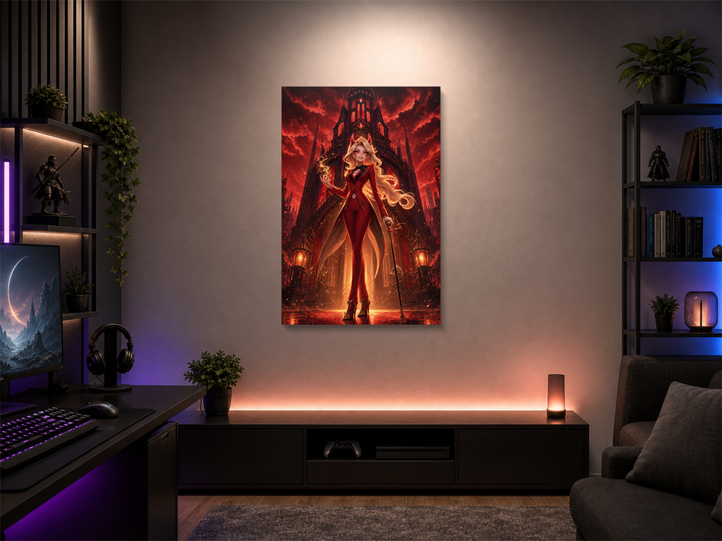 Hazbin Hotel inspired canvas poster room mockup 01