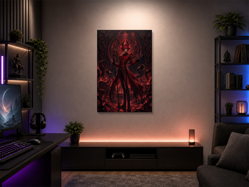Hazbin Hotel inspired canvas poster room mockup 02