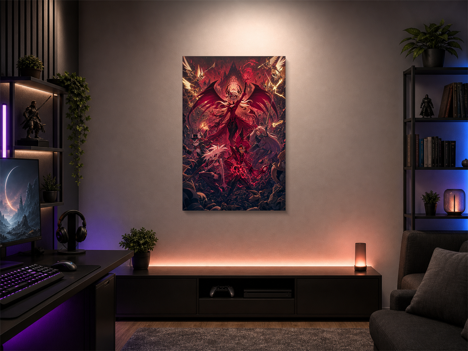 Hazbin Hotel inspired canvas poster room mockup 03