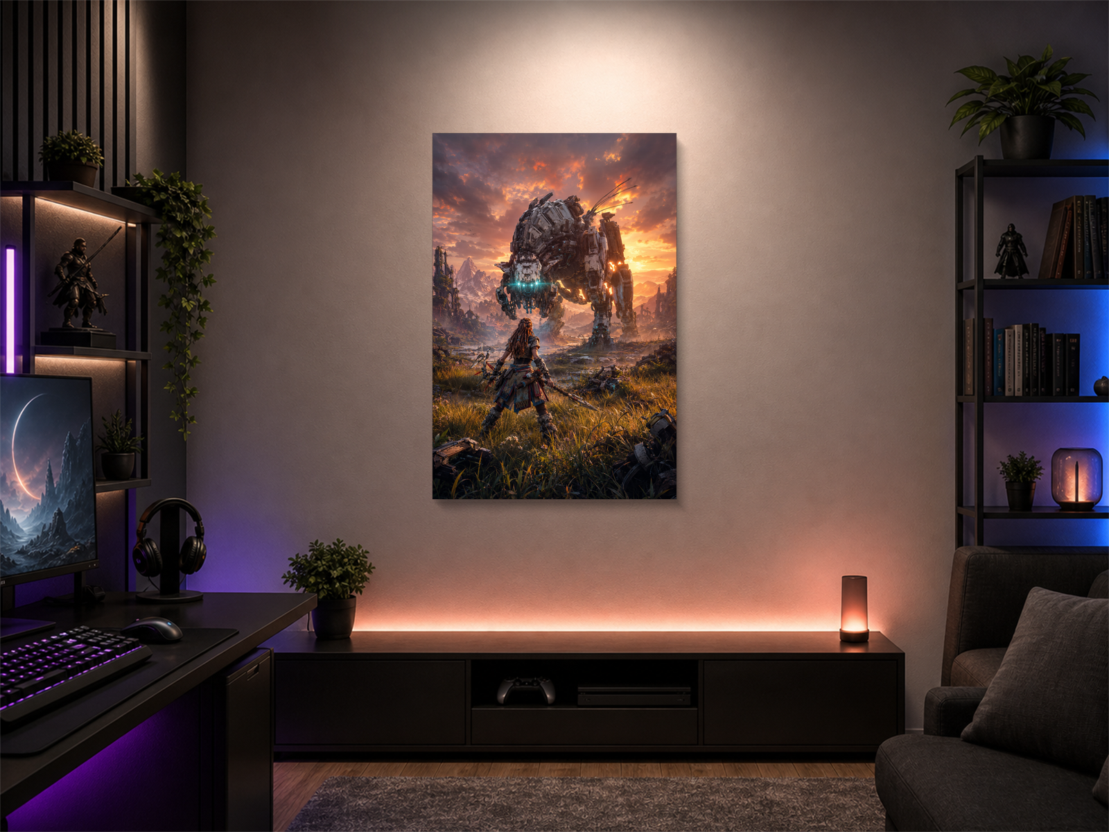 Horizon Zero Dawn inspired canvas poster 01 room mockup