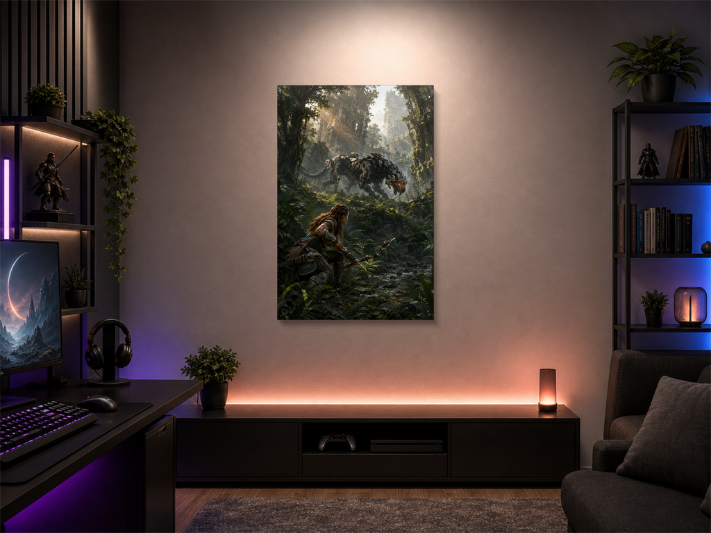 Horizon Zero Dawn inspired canvas poster 02 room mockup