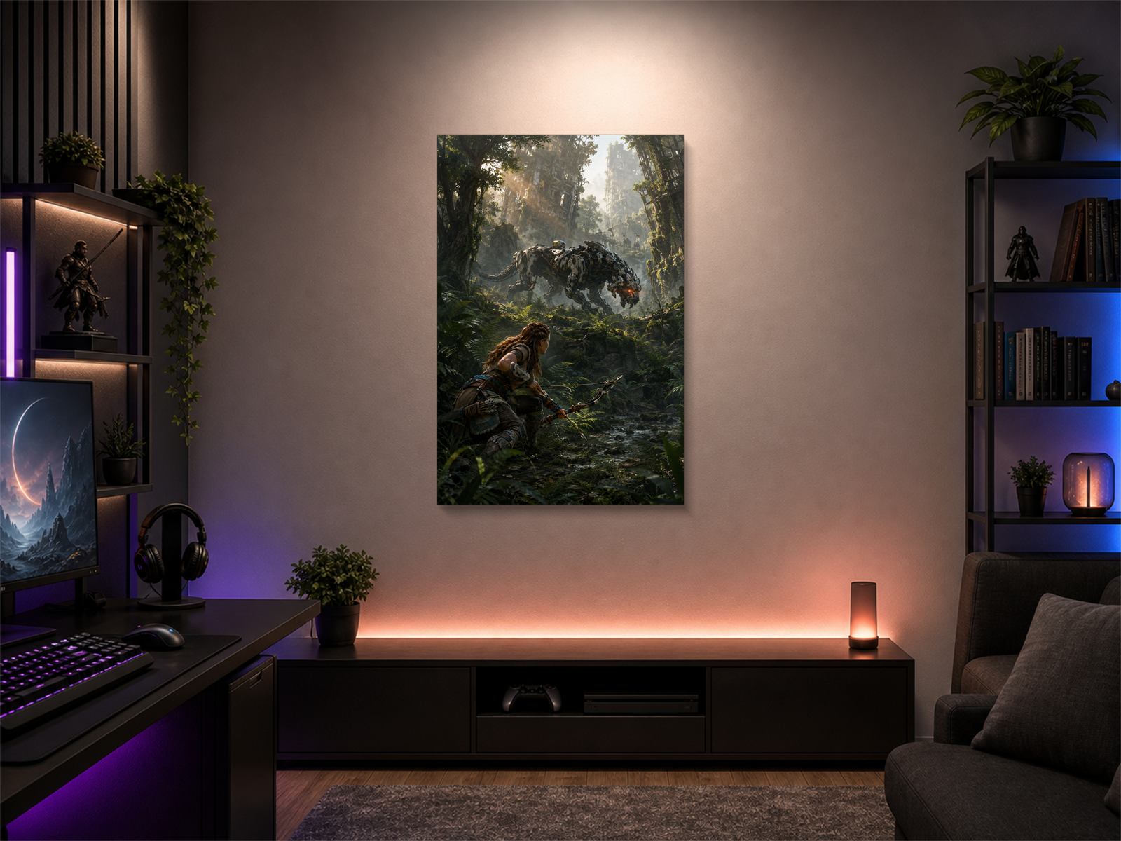 Horizon Zero Dawn inspired canvas poster 02 room mockup