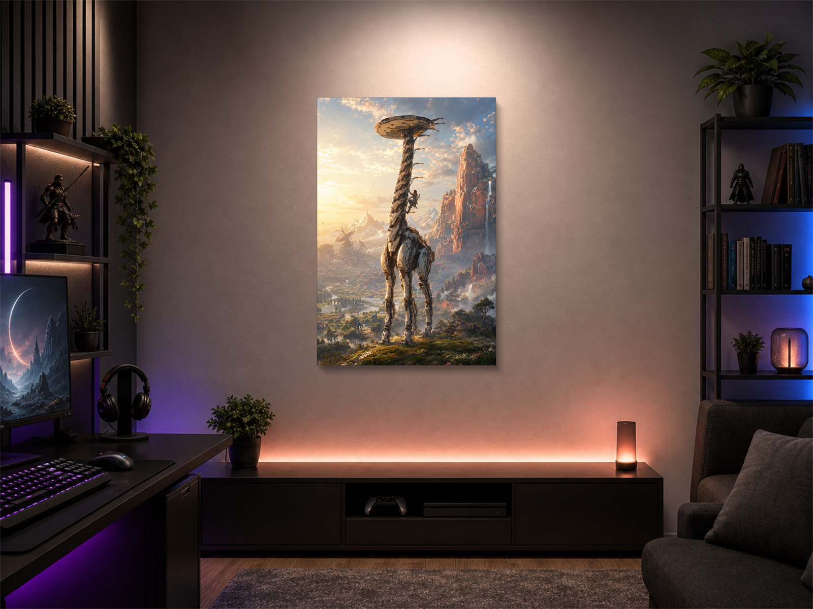 Horizon Zero Dawn inspired canvas poster 03 room mockup