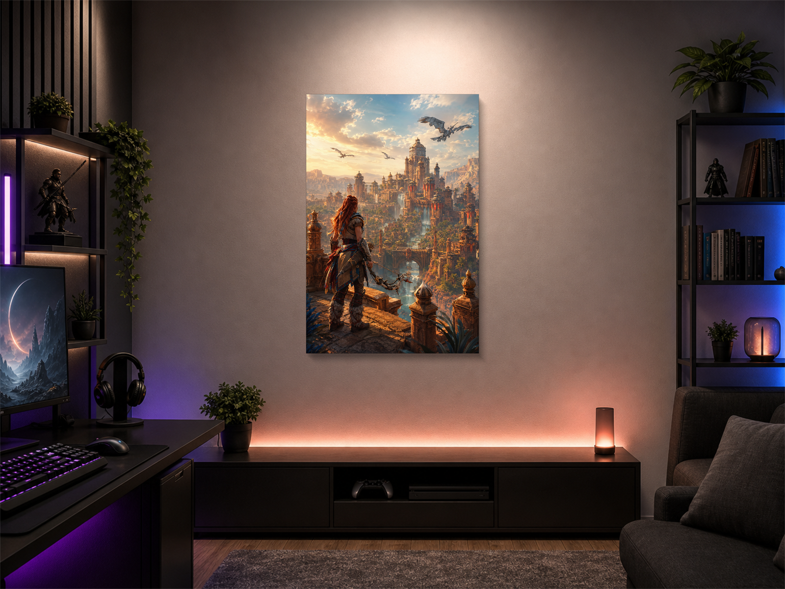 Horizon Zero Dawn inspired canvas poster 04 room mockup