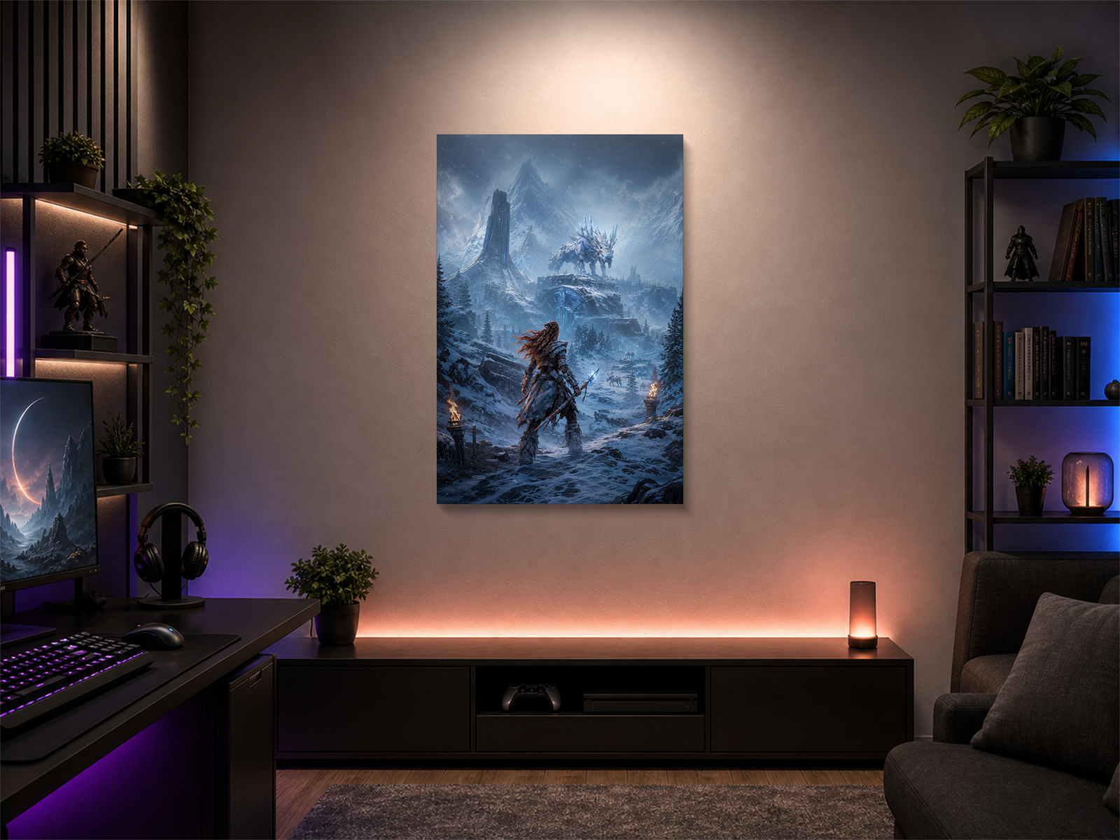 Horizon Zero Dawn inspired canvas poster 05 room mockup