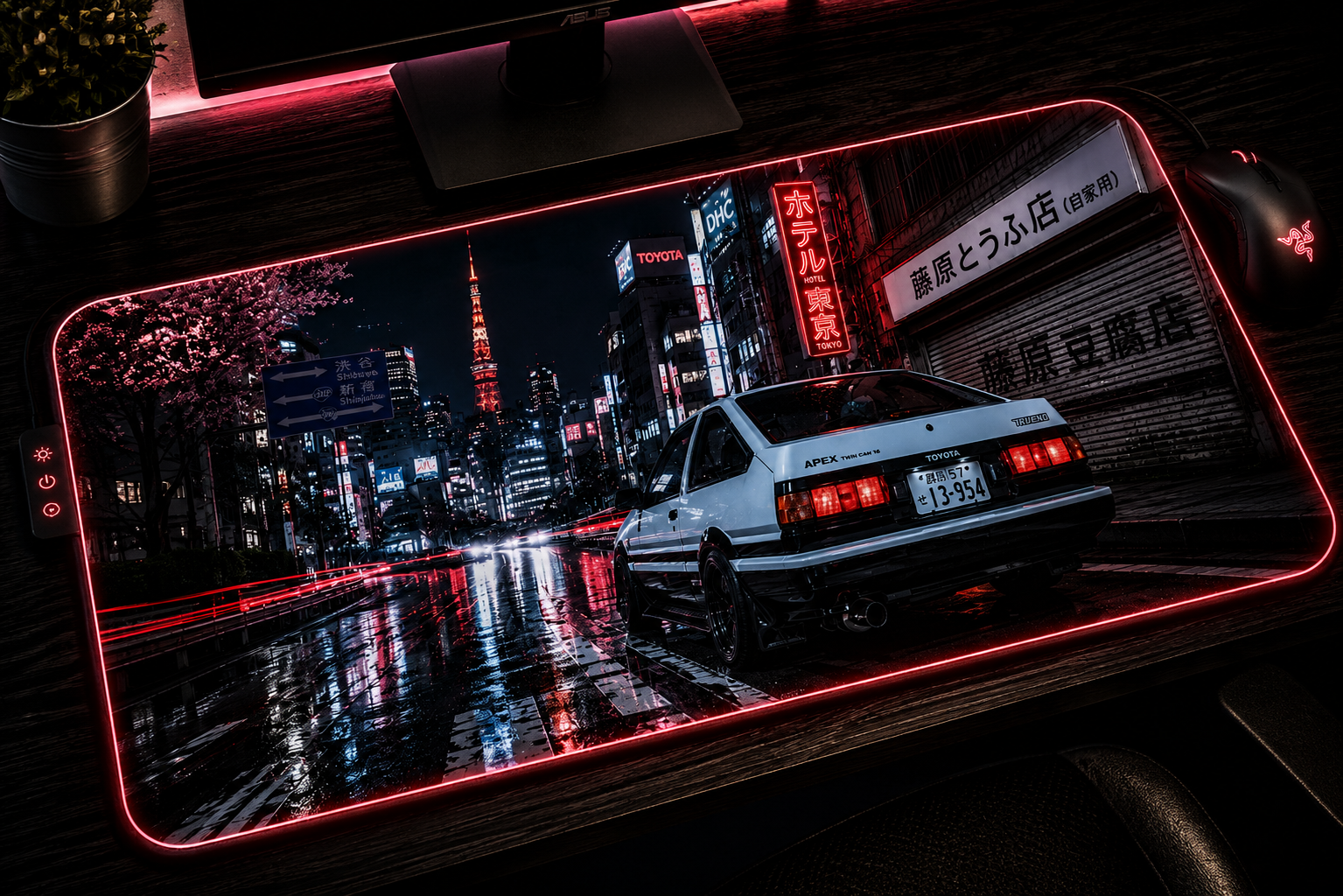 JDM inspired XXL gaming mouse pad 02 LED RGB version, 3 mm thick