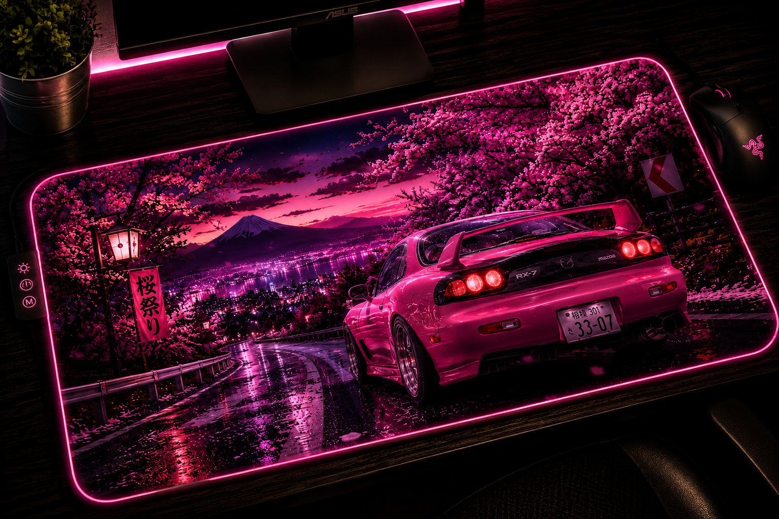 JDM inspired XXL gaming mouse pad 05 LED RGB version, 3 mm thick