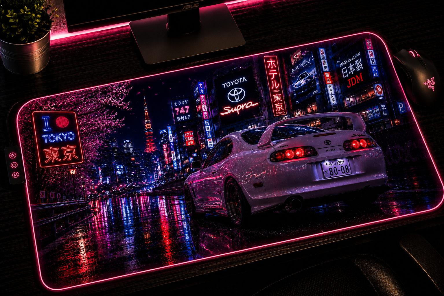 JDM inspired XXL gaming mouse pad 07 LED RGB version, 3 mm thick