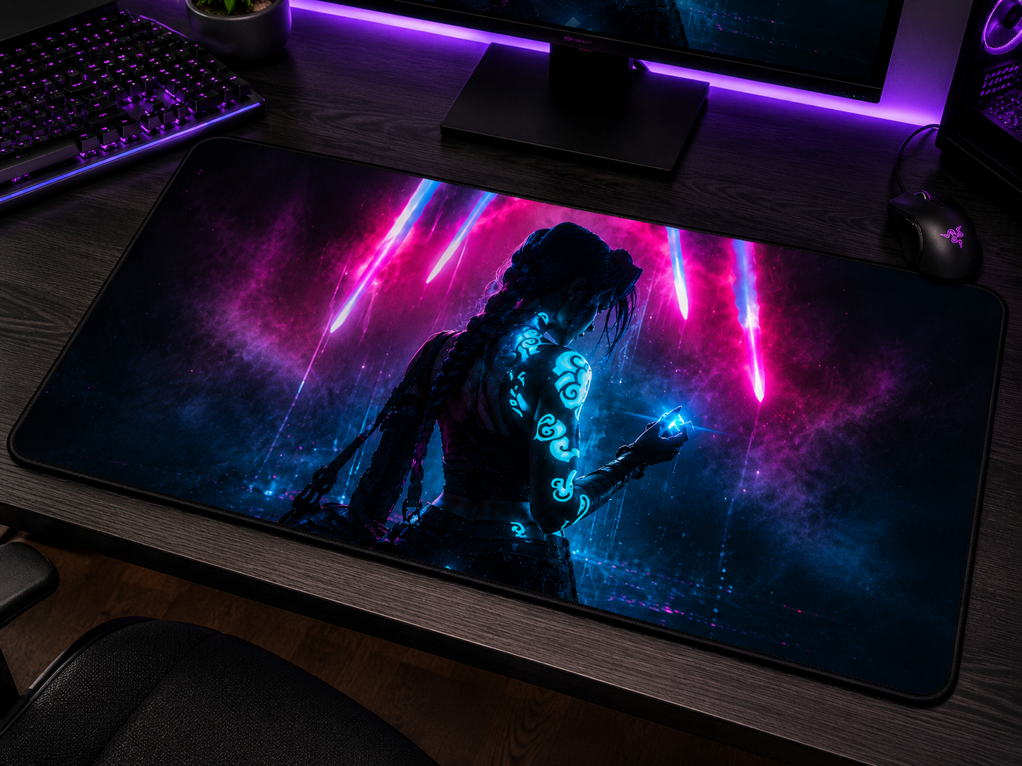 Jinx inspired XXL gaming mouse pad 01 Non-LED version