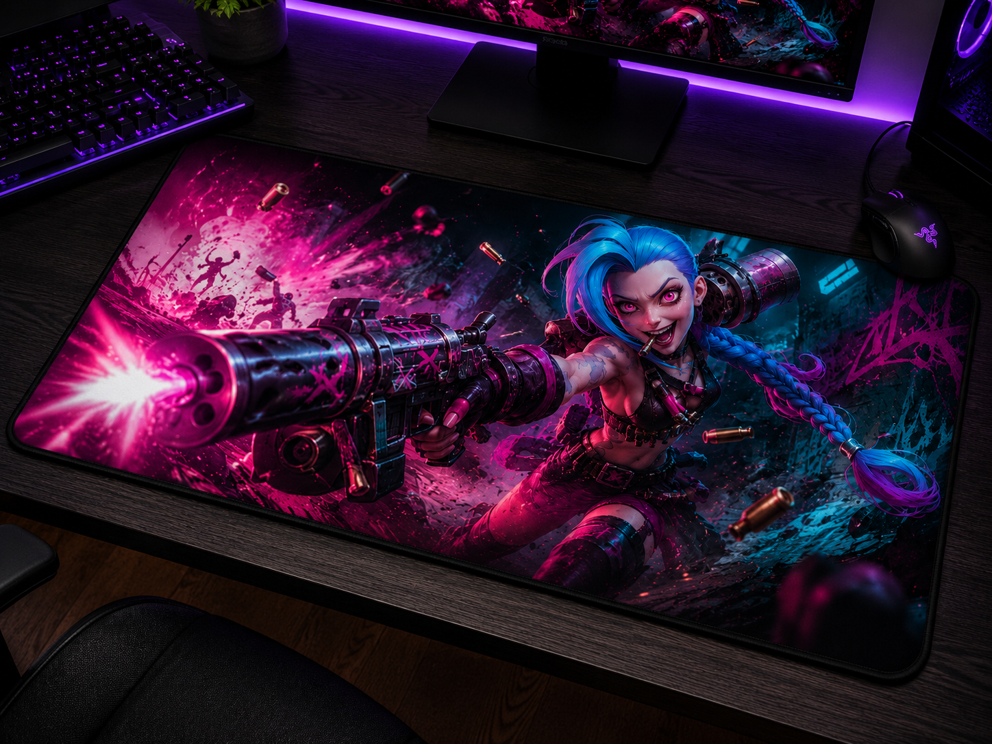 Jinx inspired XXL gaming mouse pad 03 Non-LED version