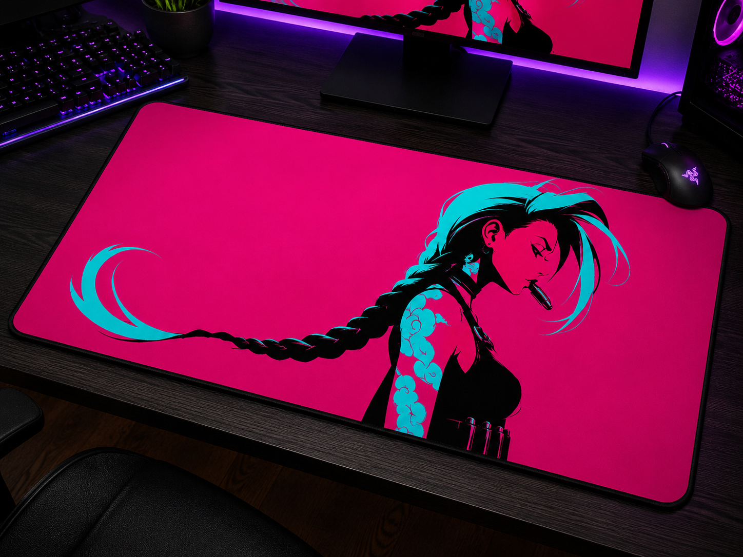 Jinx inspired XXL gaming mouse pad 04 Non-LED version
