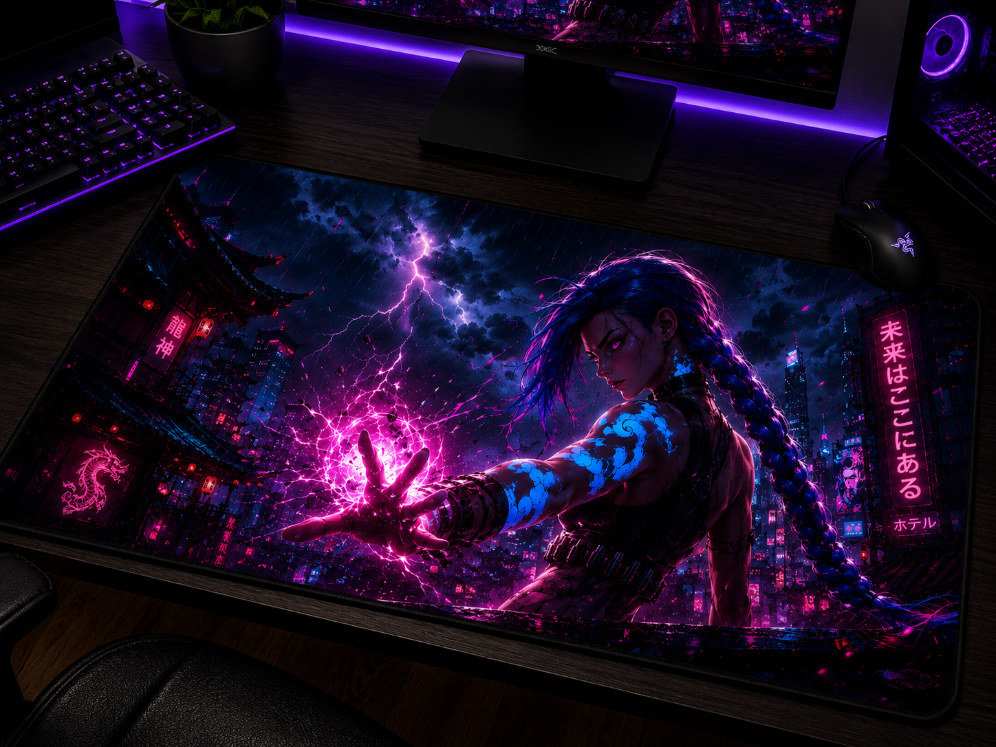 Jinx inspired XXL gaming mouse pad 09 Non-LED version