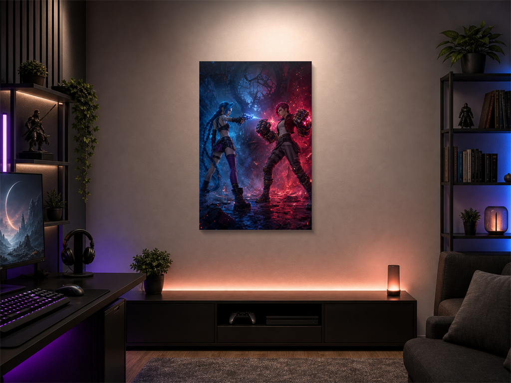 Jinx inspired canvas poster room mockup 03