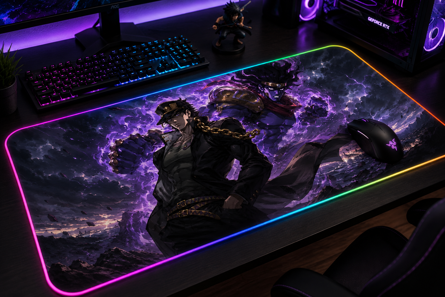 JoJo Steel Ball Run Inspired XXL Gaming Mouse Pad 01 LED