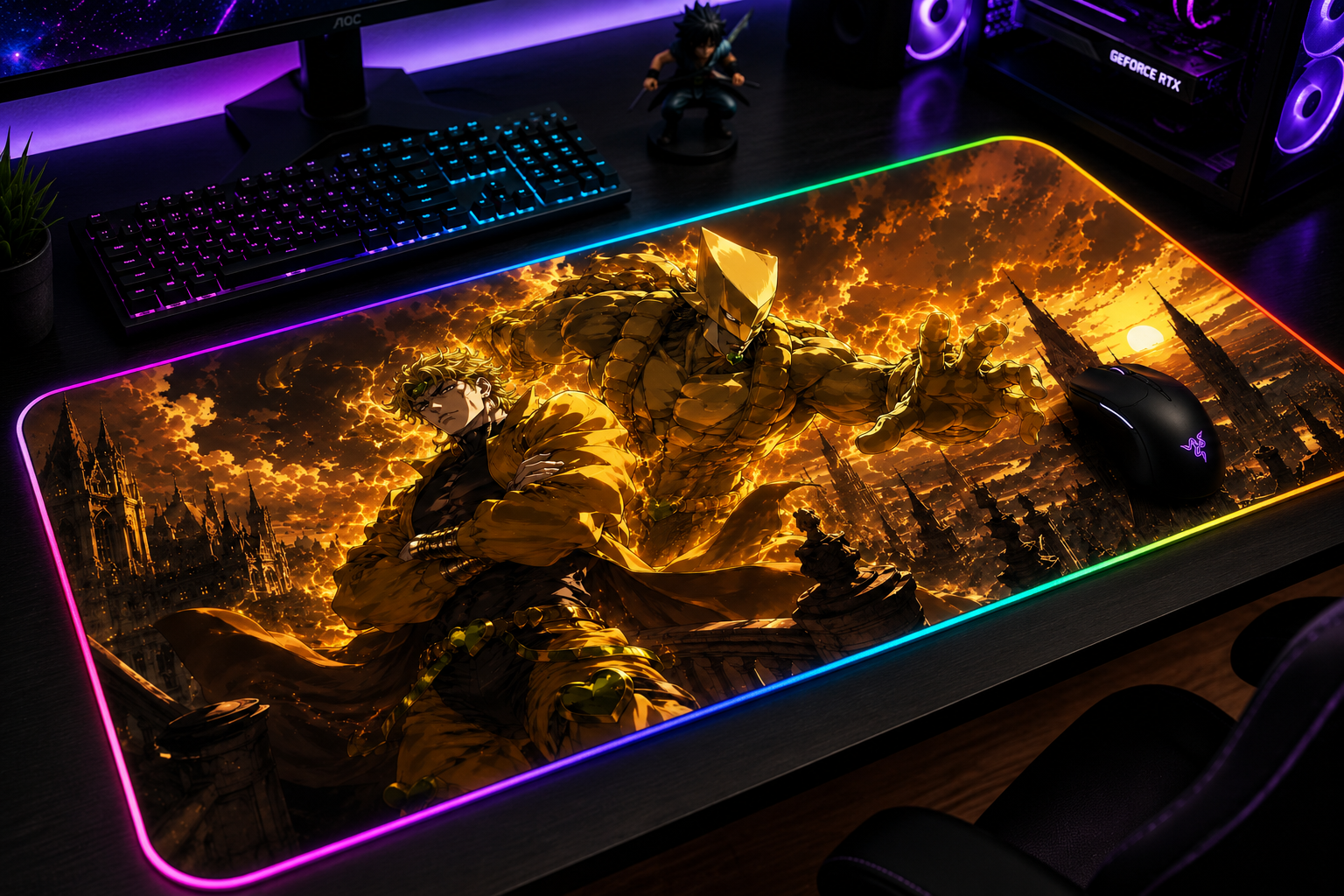 JoJo Steel Ball Run Inspired XXL Gaming Mouse Pad 02 LED