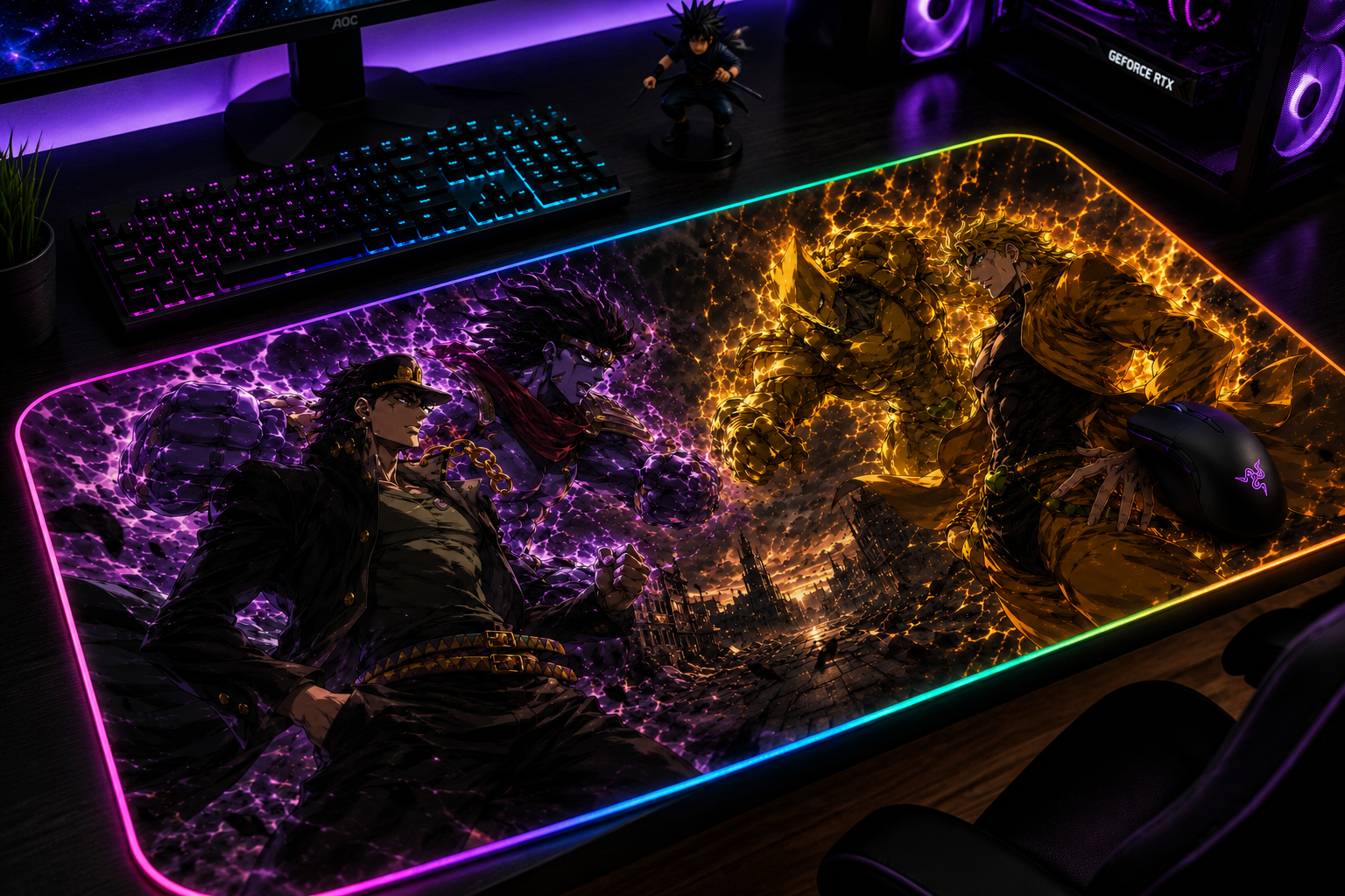 JoJo Steel Ball Run Inspired XXL Gaming Mouse Pad 03 LED