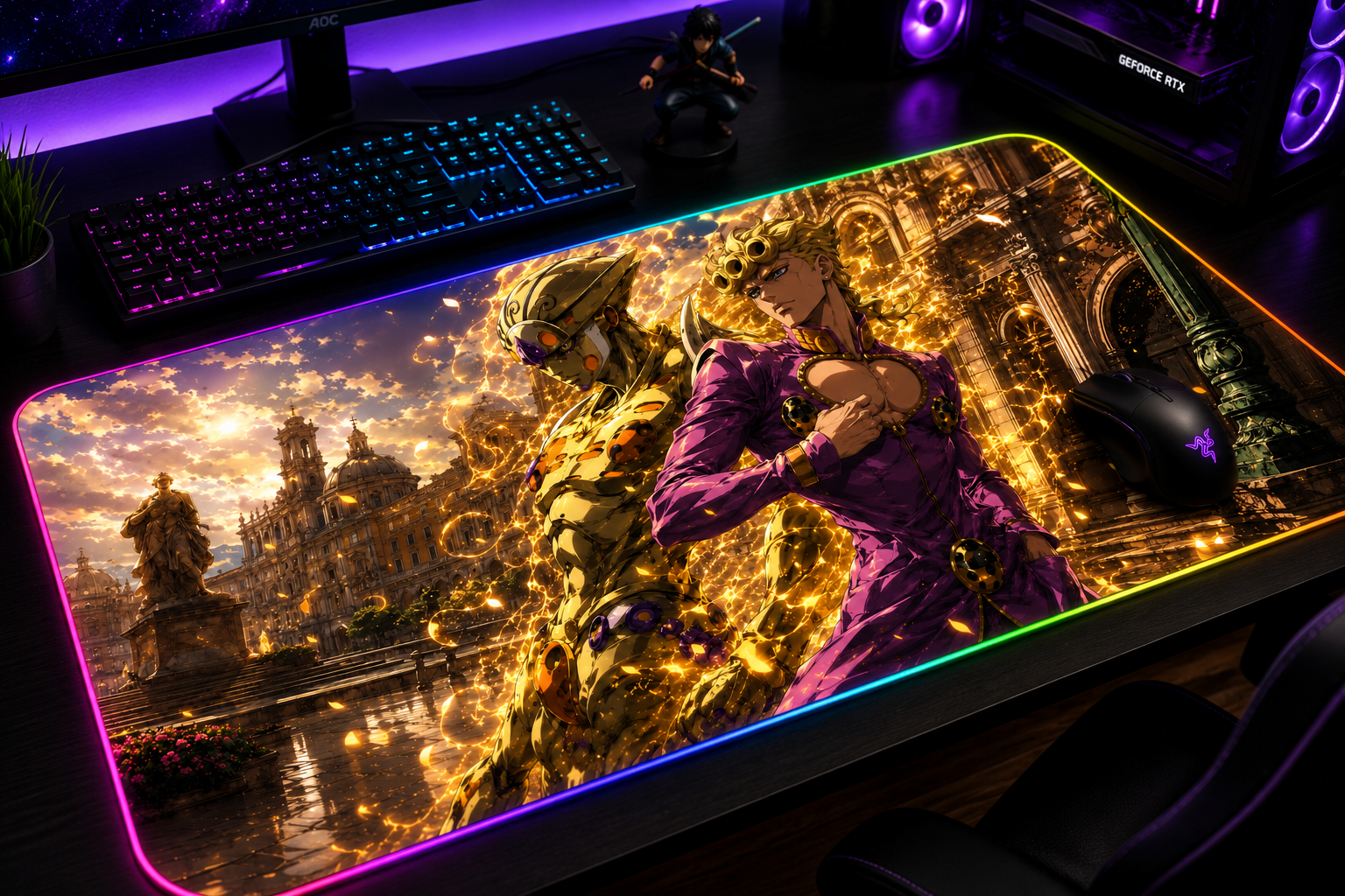 JoJo Steel Ball Run Inspired XXL Gaming Mouse Pad 04 LED