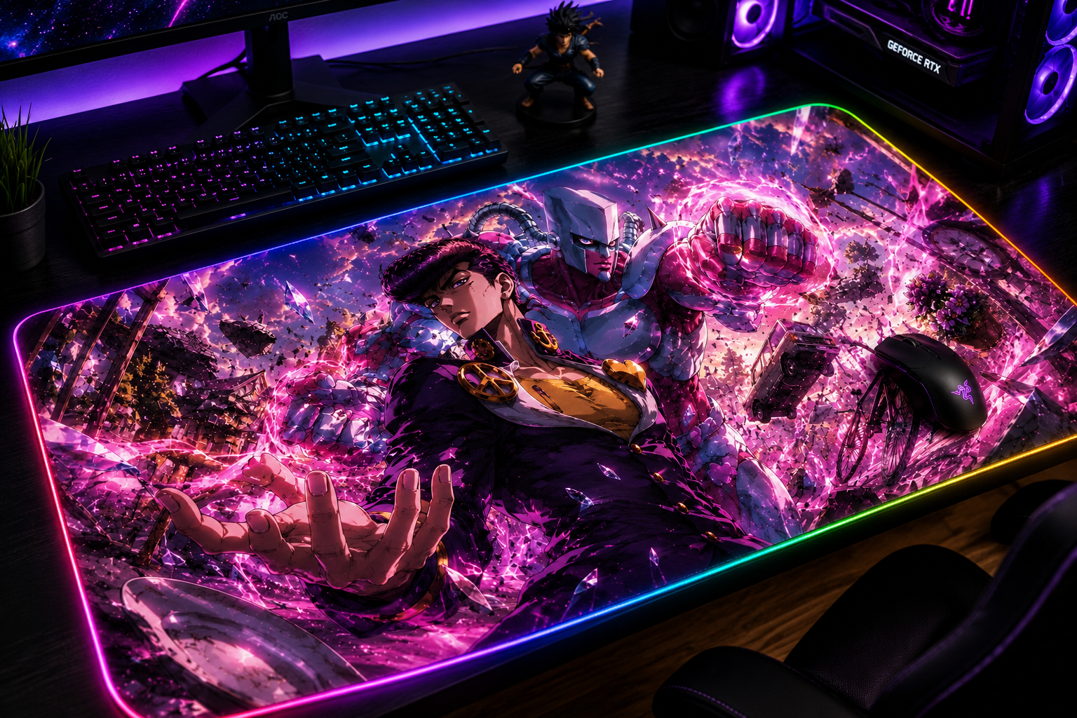 JoJo Steel Ball Run Inspired XXL Gaming Mouse Pad 05 LED