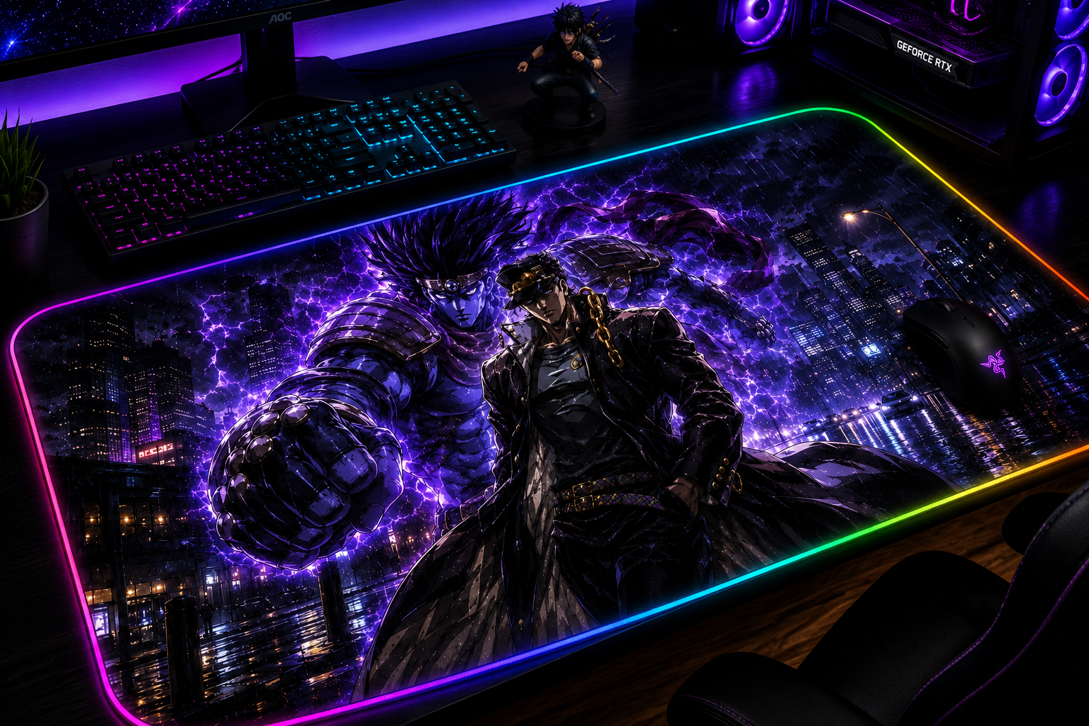 JoJo Steel Ball Run Inspired XXL Gaming Mouse Pad 10 LED