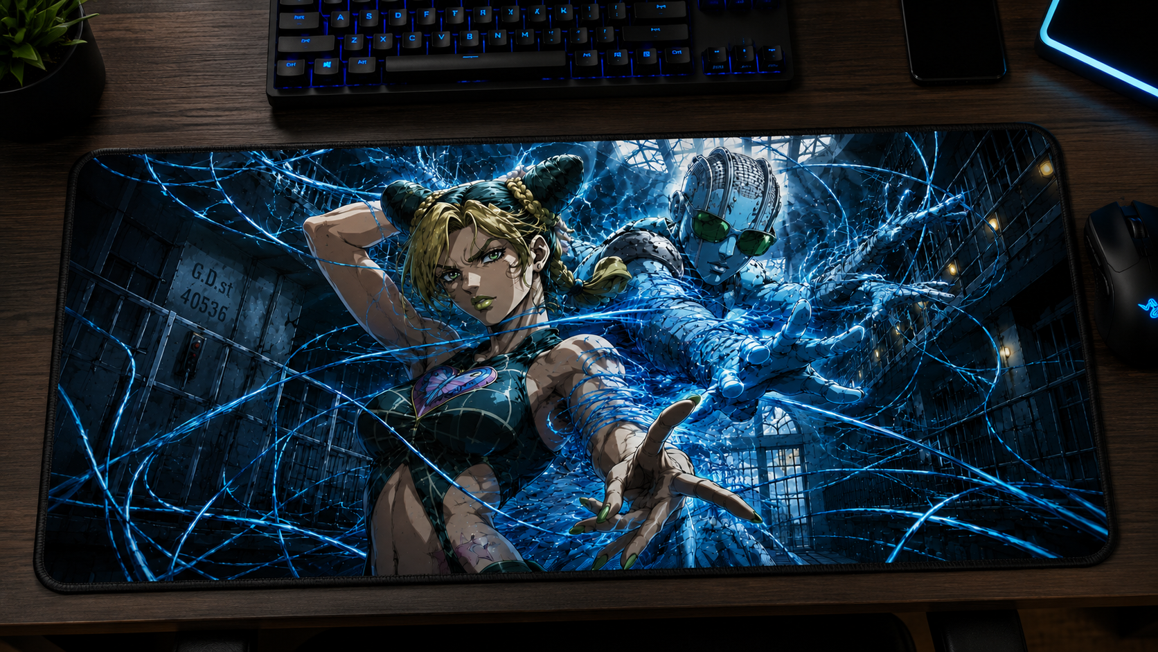 JoJo Steel Ball Run Inspired XXL Gaming Mouse Pad 06 Non-LED