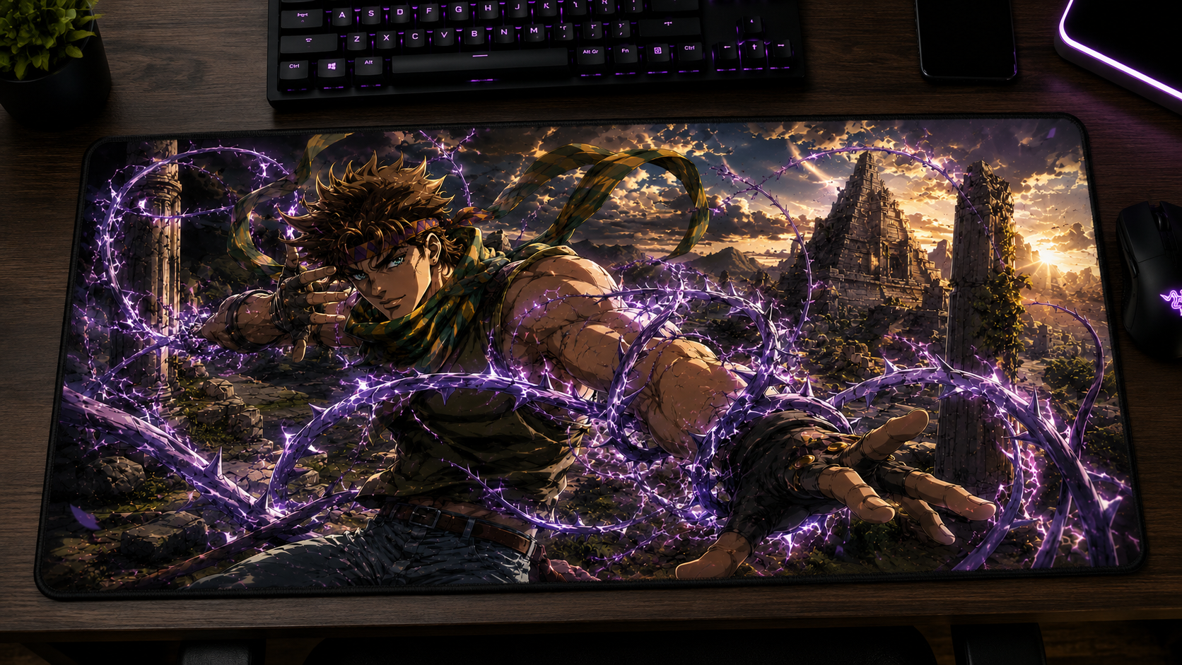 JoJo Steel Ball Run Inspired XXL Gaming Mouse Pad 07 Non-LED