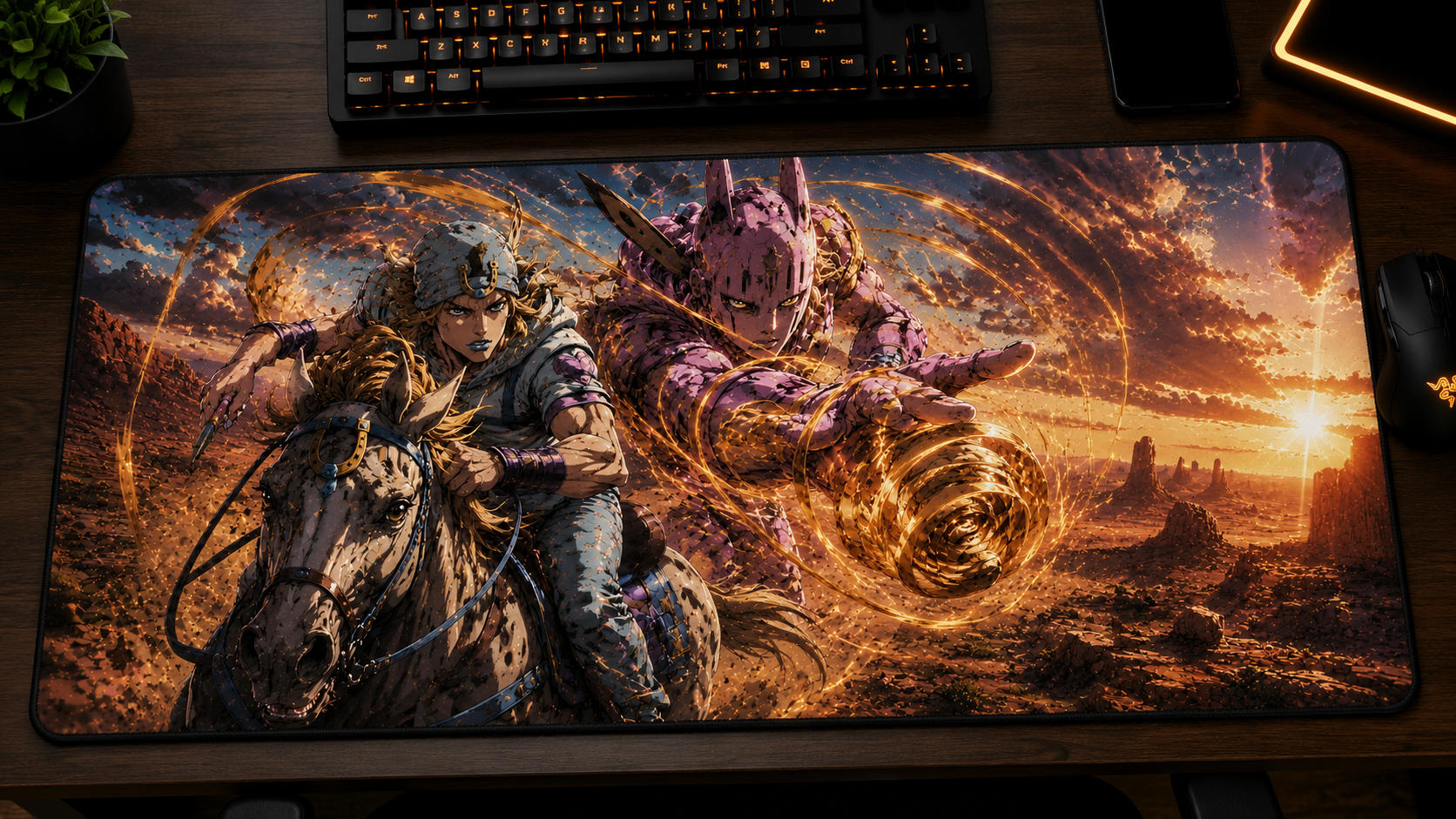 JoJo Steel Ball Run Inspired XXL Gaming Mouse Pad 08 Non-LED