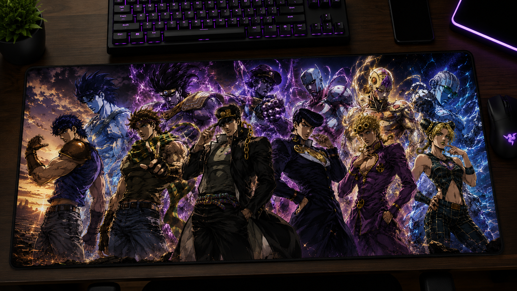 JoJo Steel Ball Run Inspired XXL Gaming Mouse Pad 09 Non-LED