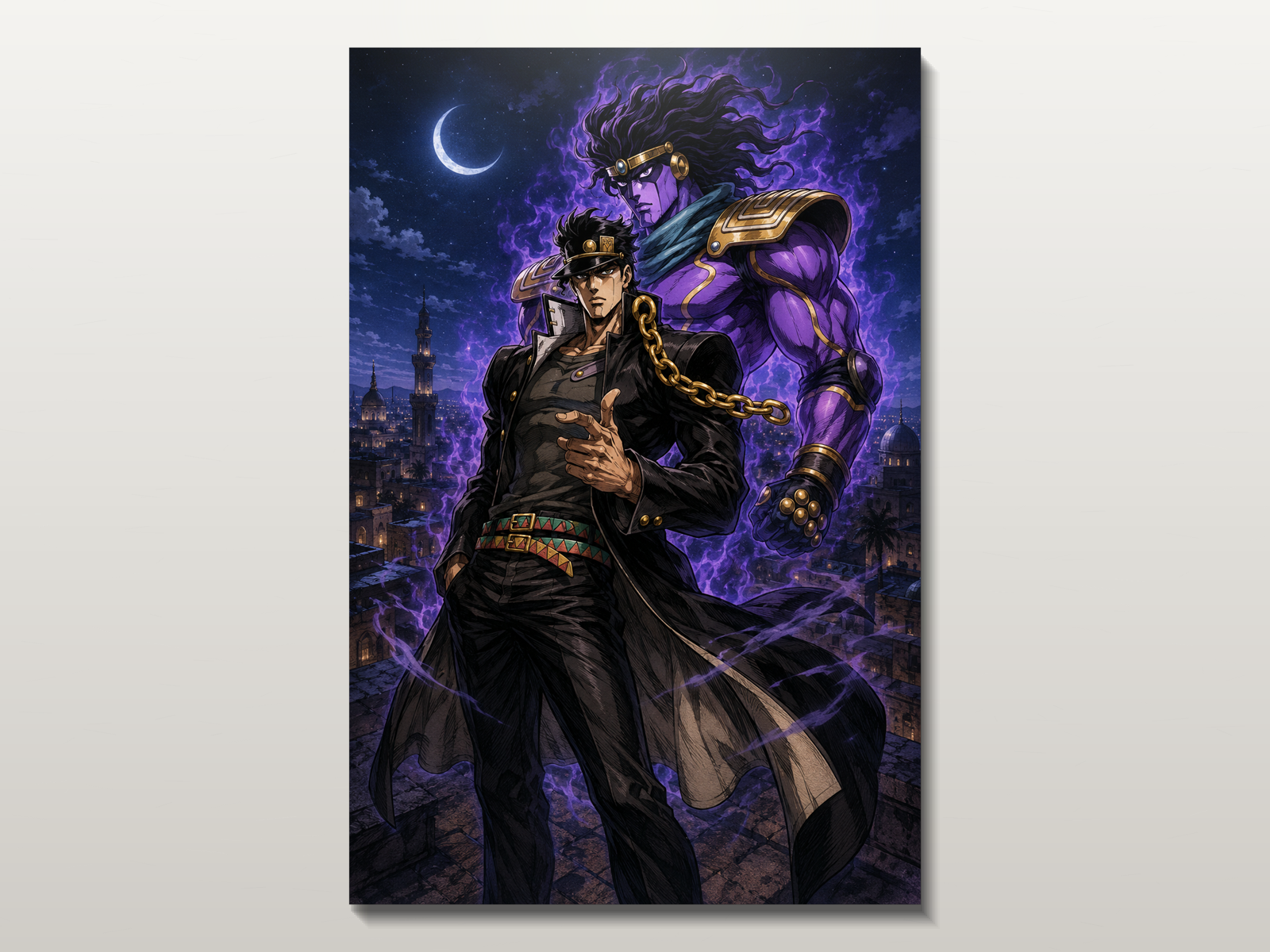 JoJo's Bizarre Adventure inspired canvas poster 02 close wall preview