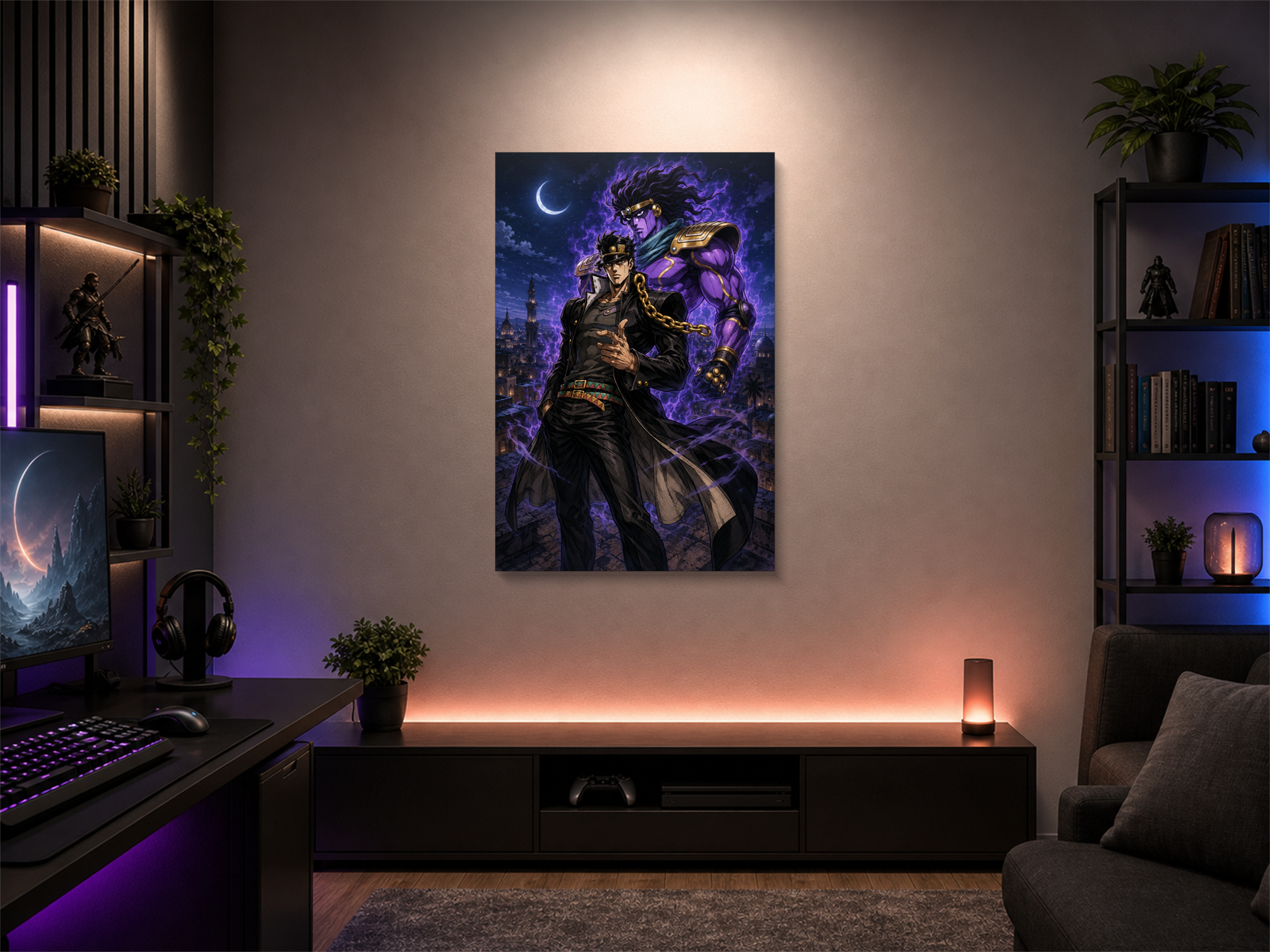 JoJo's Bizarre Adventure inspired canvas poster 02 room mockup