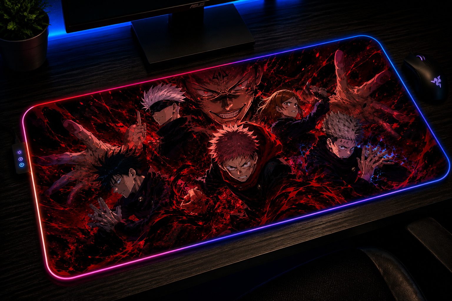 Jujutsu Kaisen Inspired XXL Gaming Mouse Pad 01 LED