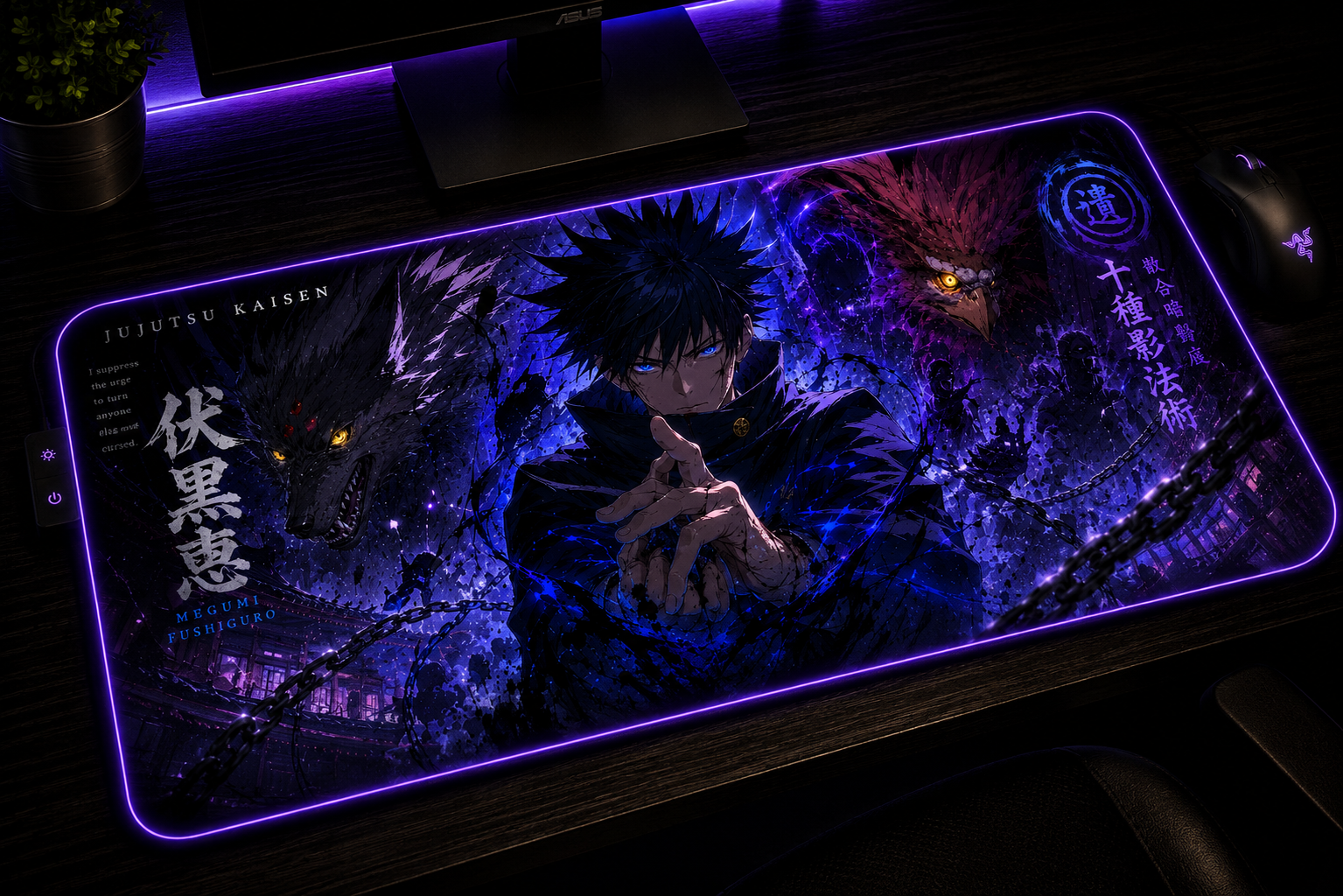Jujutsu Kaisen Inspired XXL Gaming Mouse Pad 09 LED