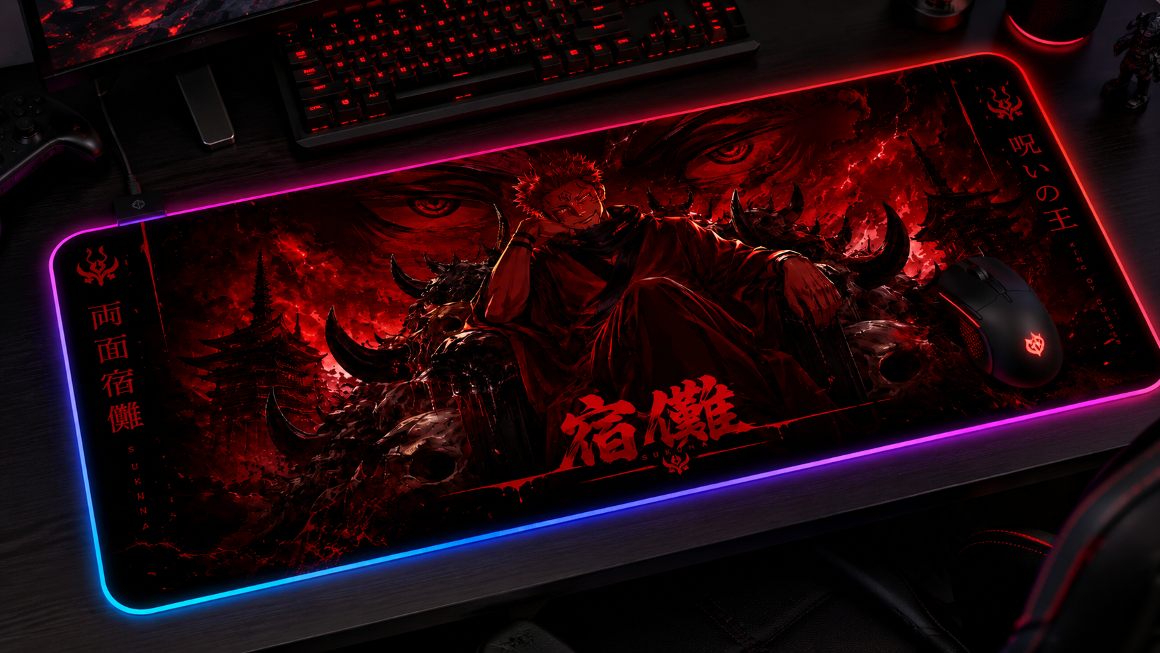 Jujutsu Kaisen Inspired XXL Gaming Mouse Pad 18 LED