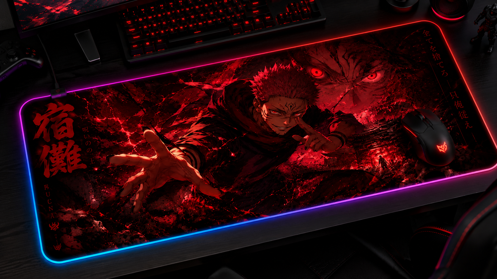 Jujutsu Kaisen Inspired XXL Gaming Mouse Pad 19 LED