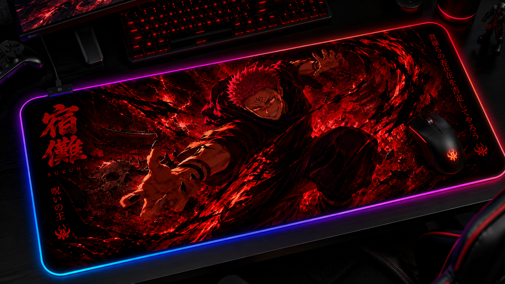Jujutsu Kaisen Inspired XXL Gaming Mouse Pad 20 LED