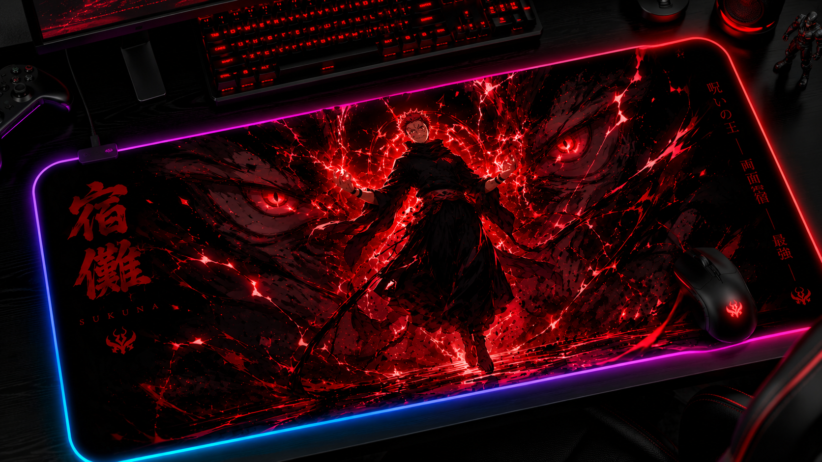 Jujutsu Kaisen Inspired XXL Gaming Mouse Pad 26 LED