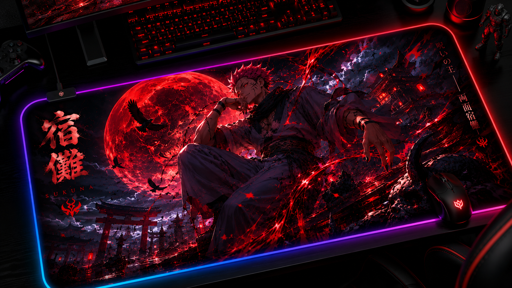 Jujutsu Kaisen Inspired XXL Gaming Mouse Pad 27 LED