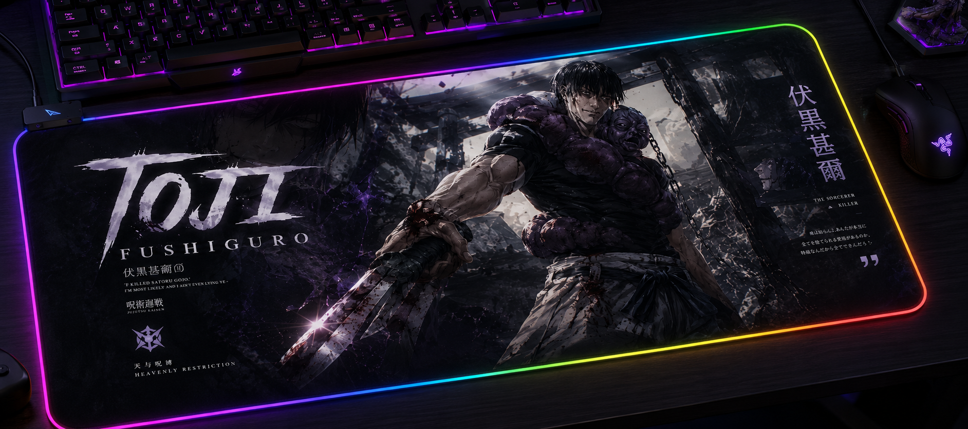 Jujutsu Kaisen Inspired XXL Gaming Mouse Pad 28 LED
