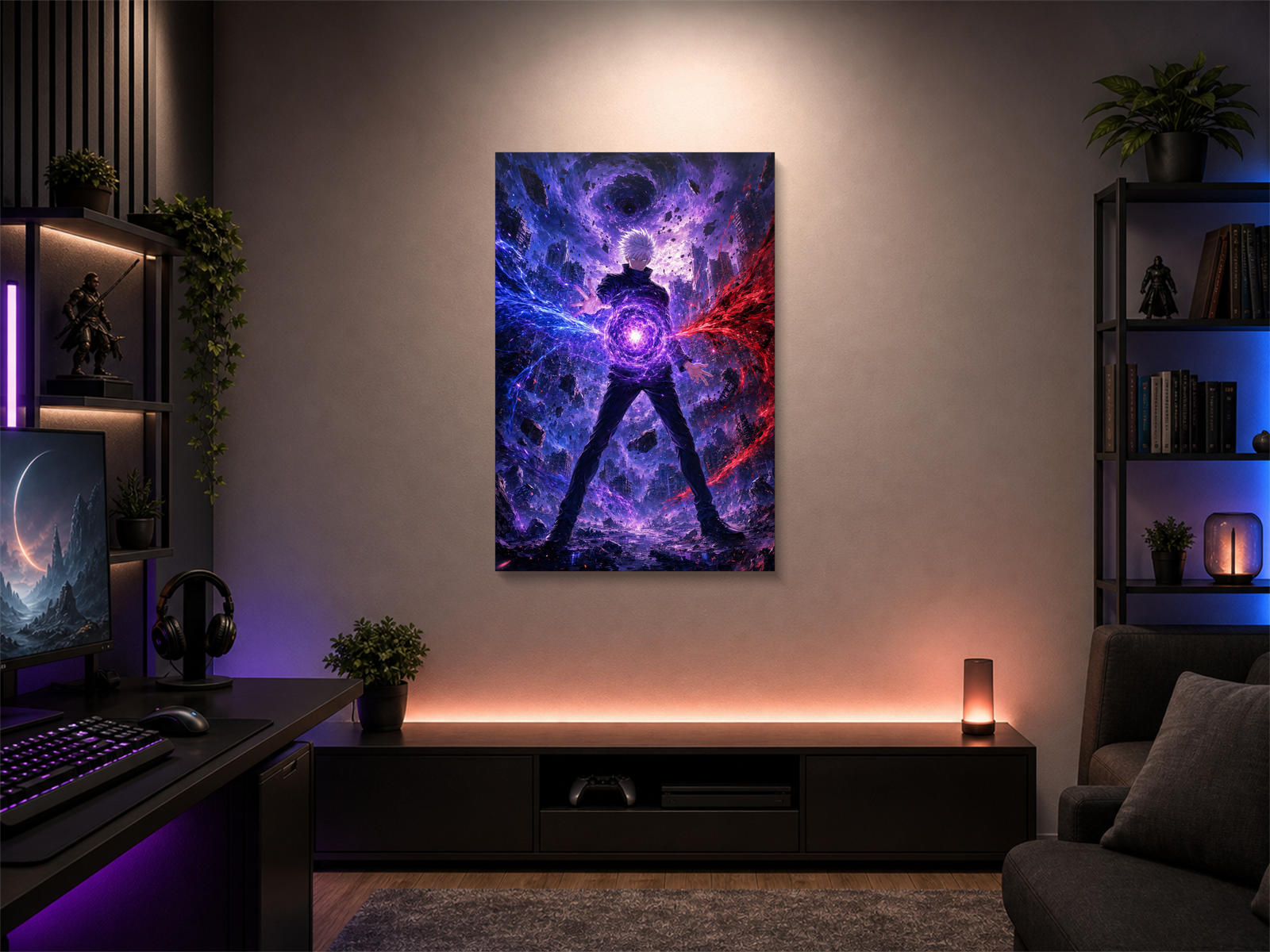Jujutsu Kaisen inspired canvas poster room mockup 01