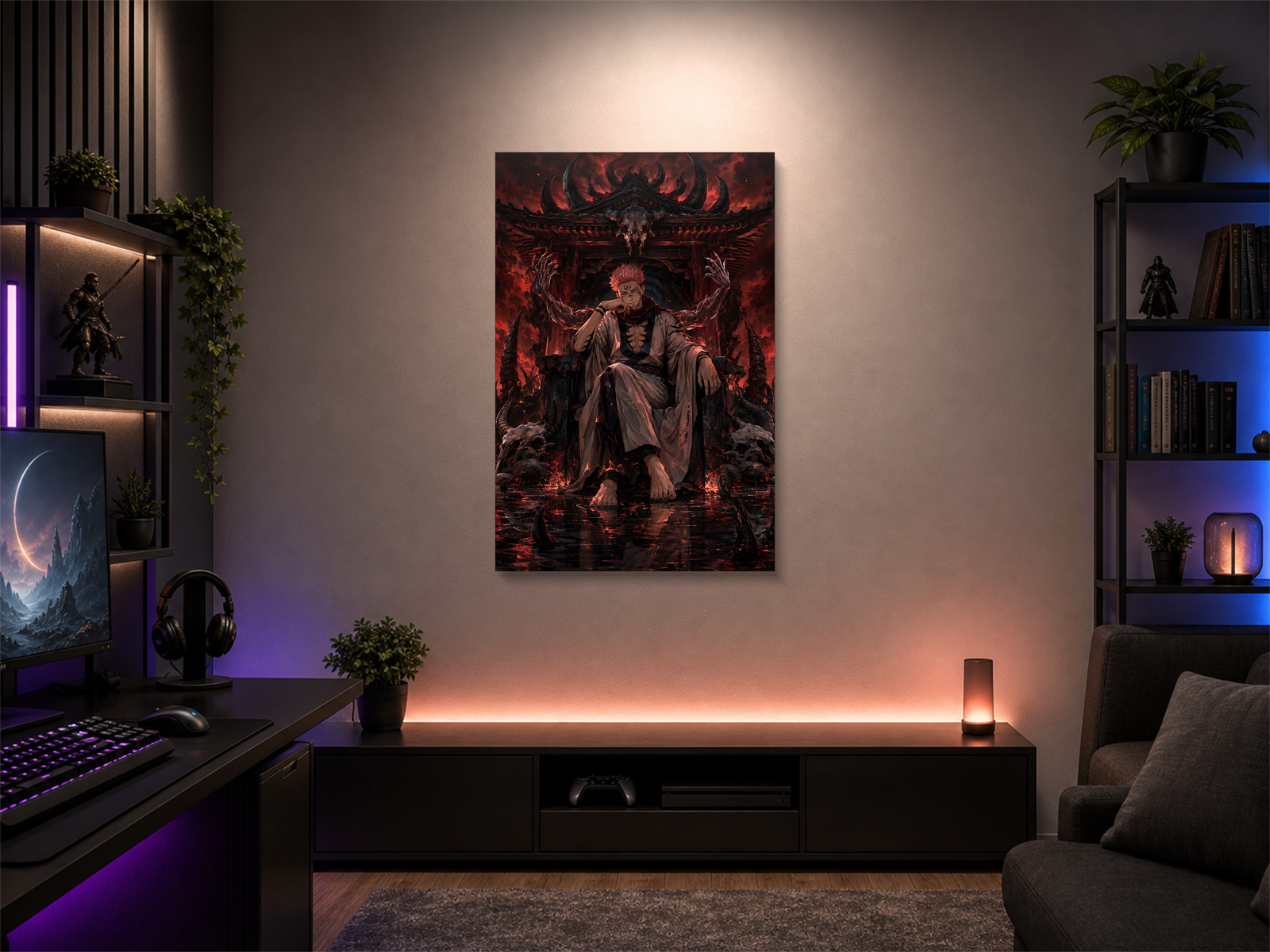 Jujutsu Kaisen inspired canvas poster room mockup 02