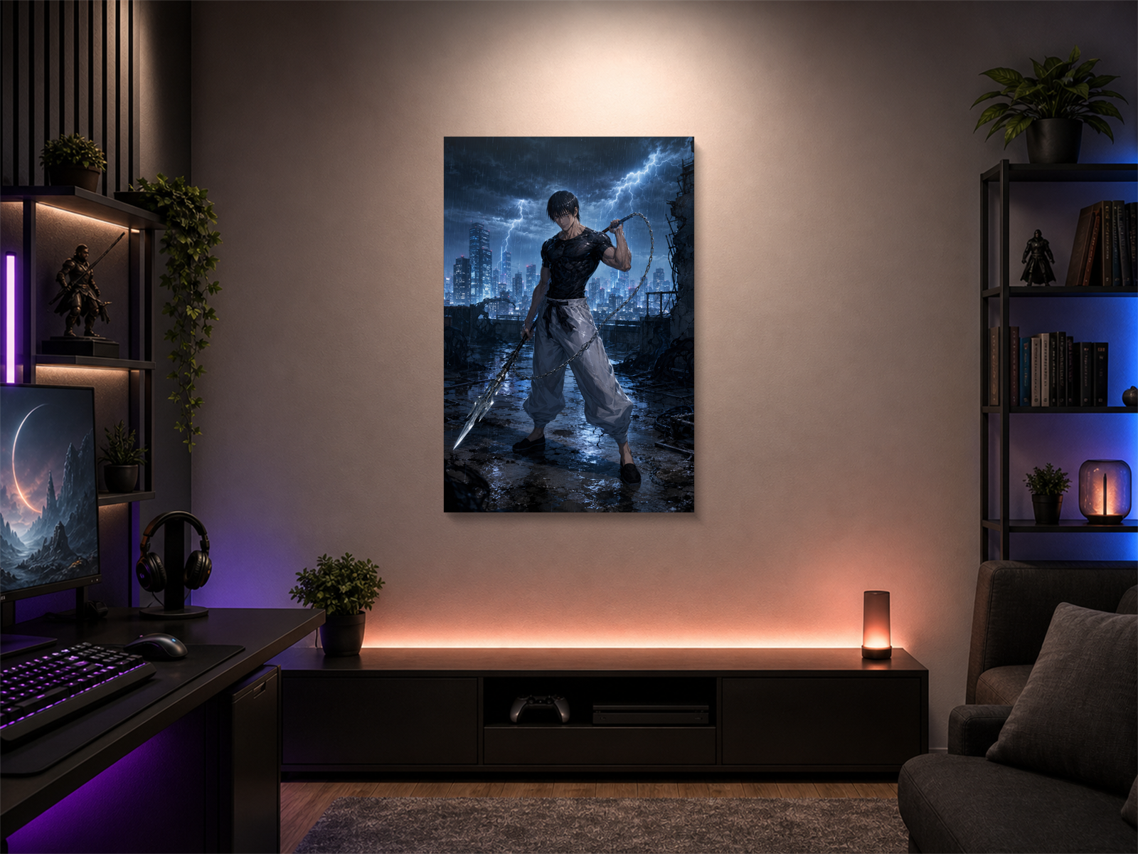 Jujutsu Kaisen inspired canvas poster room mockup 03
