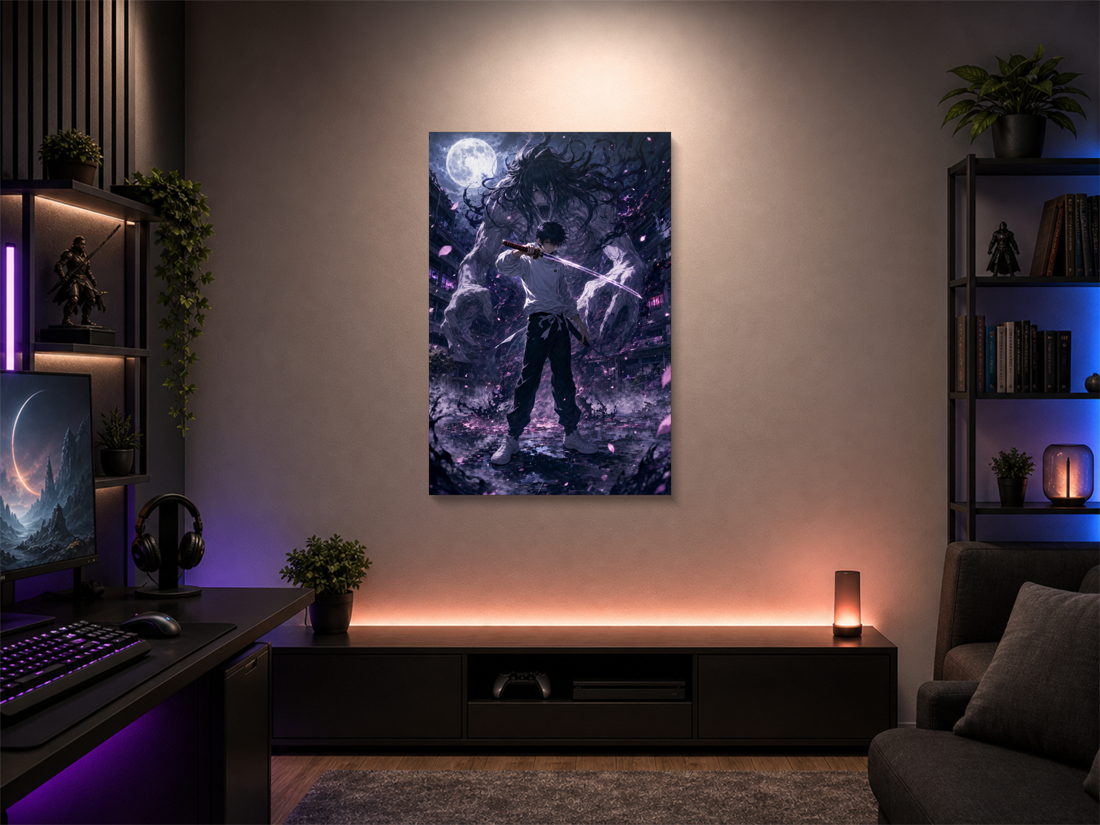 Jujutsu Kaisen inspired canvas poster room mockup 05