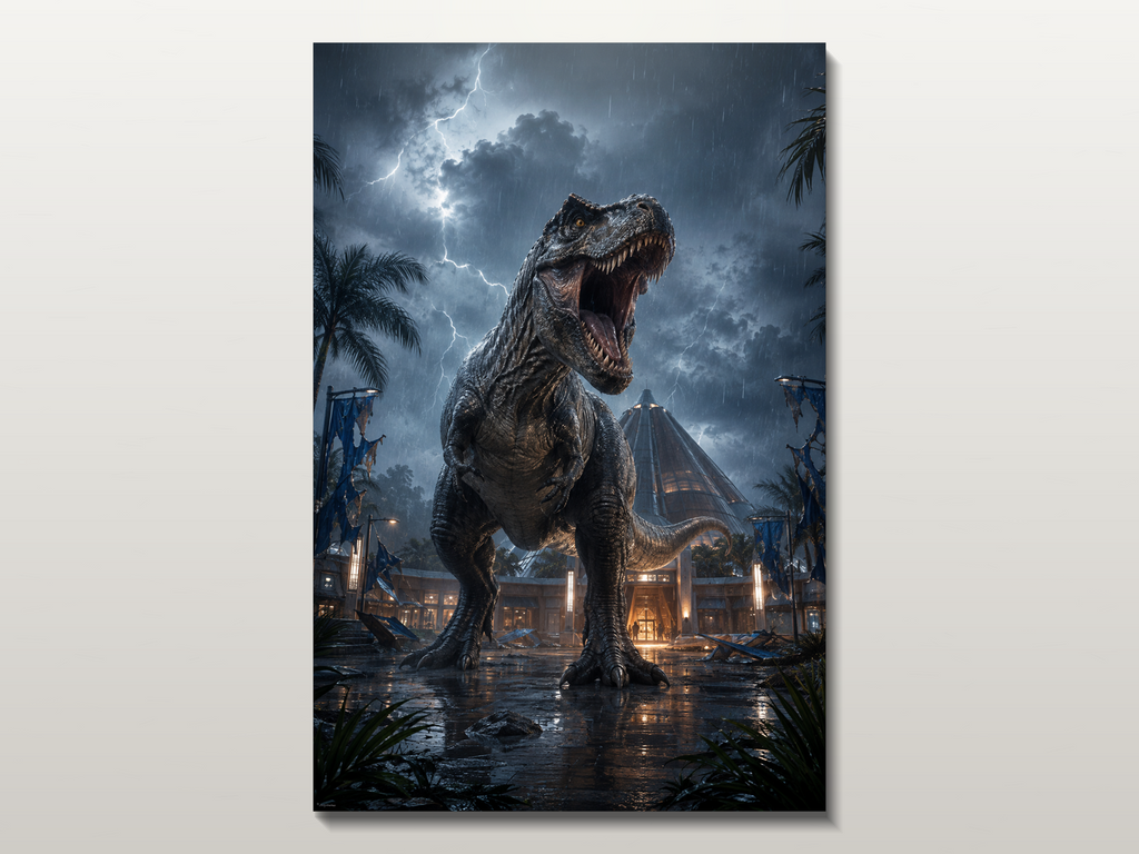 Jurassic World inspired canvas poster 01 clean wall art preview
