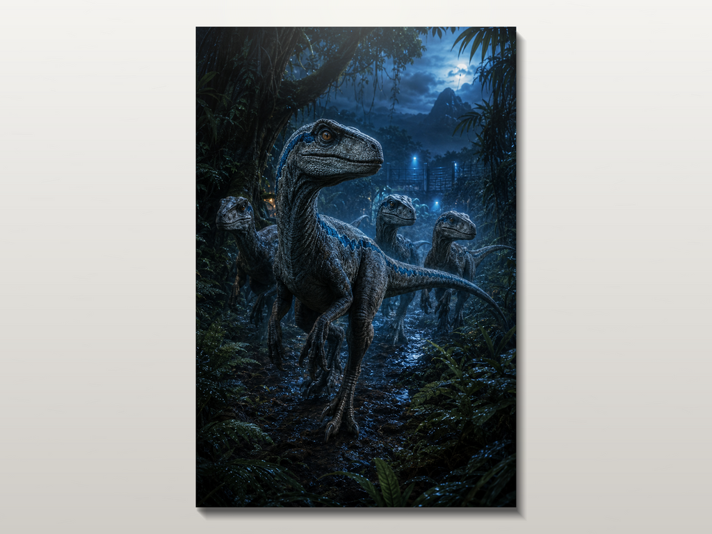 Jurassic World inspired canvas poster 02 clean wall art preview