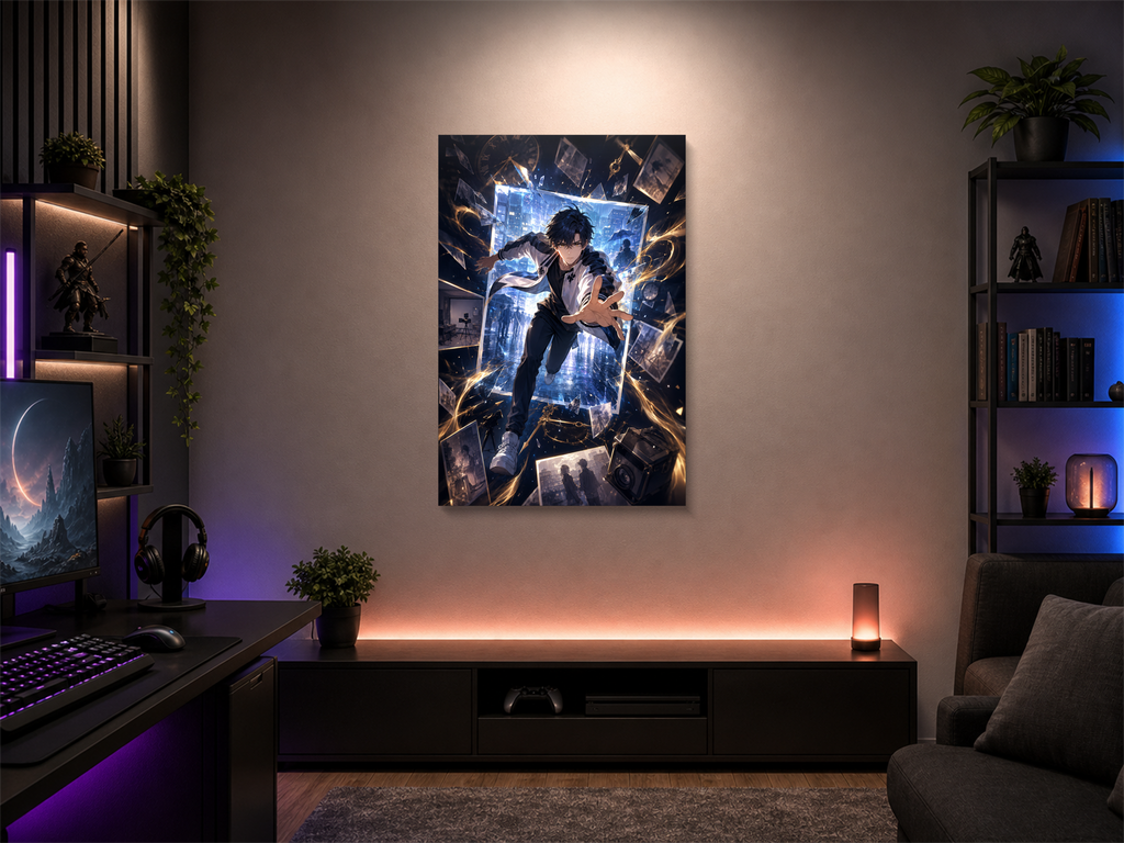 Link Click inspired canvas poster 02 wall mockup