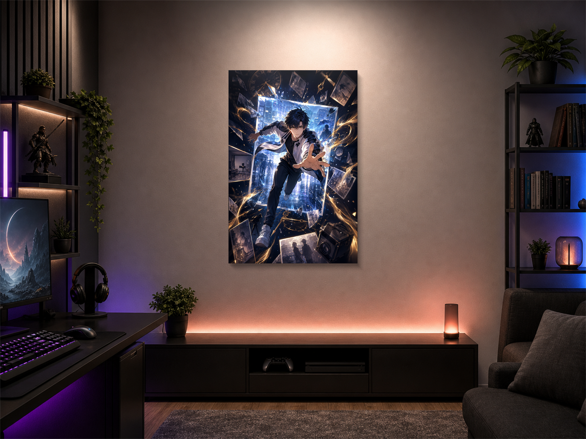 Link Click inspired canvas poster 02 wall mockup